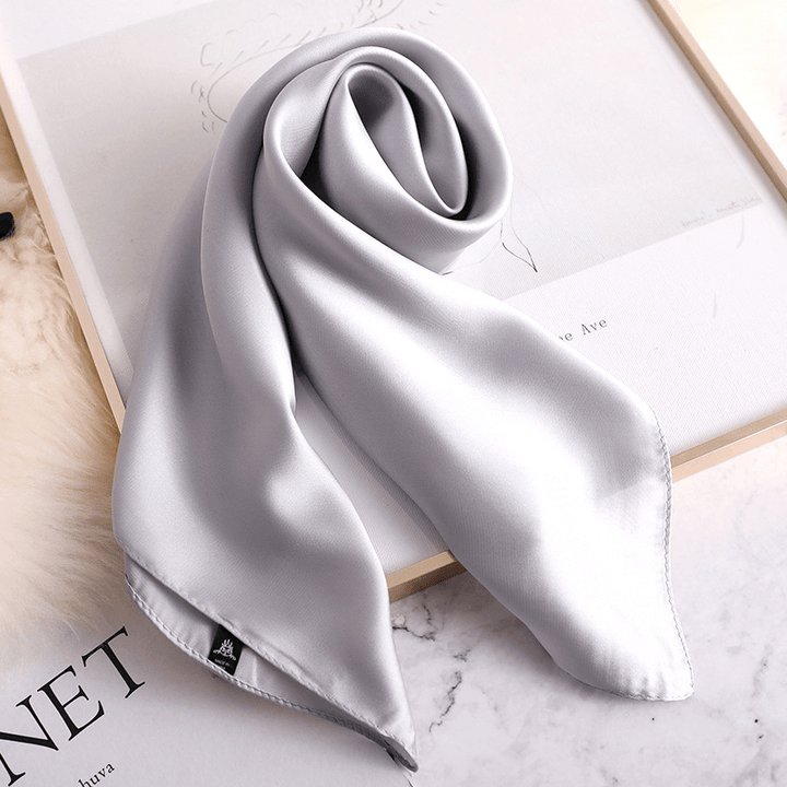 Women'S Decorative Spring and Autumn All-Match Solid Color Thin Silk Scarf - MRSLM