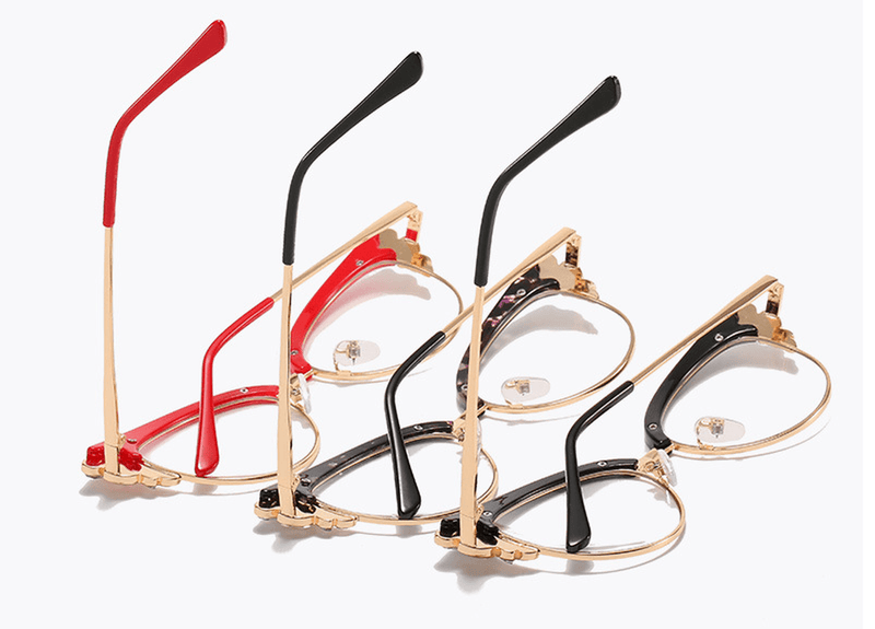 Diamond studded cat eye party glasses, view 7 - MRSLM