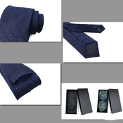 jacquard check tie, view 3 - MRSLM