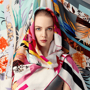 16 momme mulberry silk crepe satin scarf, view 3 - MRSLM