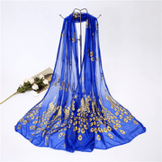 women's peacock print scarf shawl, view 12 - MRSLM