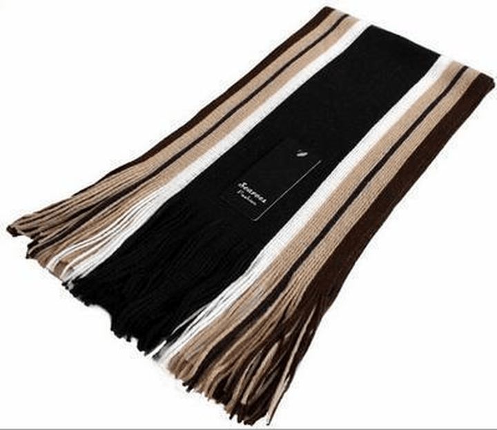 Men'S Striped Scarf Korean Style All-Match - MRSLM