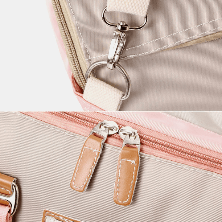Women Nylon USB Charging Multi-Pocket Large Capacity Backpack Casual Simple Waterproof 14 Inch Laptop Bag - MRSLM