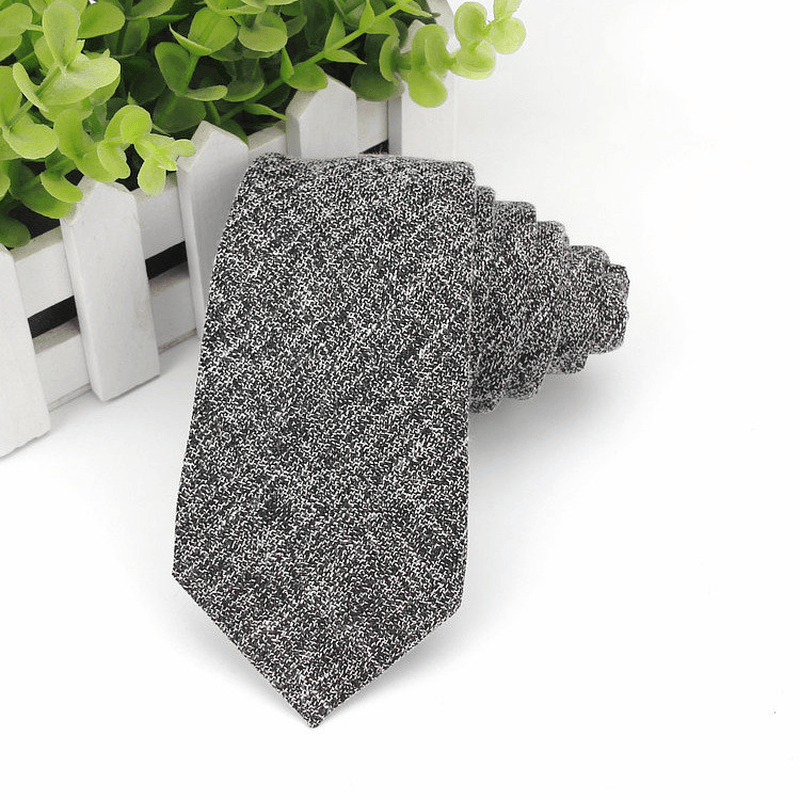 Men'S Neckties Wholesale Super Narrow Spot Imitation Wool 6Cm - MRSLM