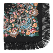 Printed fringed square shawl, view 14 - MRSLM