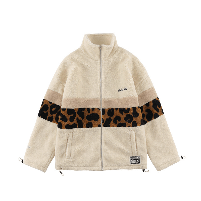 men's leopard print lamb wool coat, view 4 - MRSLM