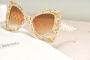 butterfly floral frame sunglasses, view 4 - MRSLM