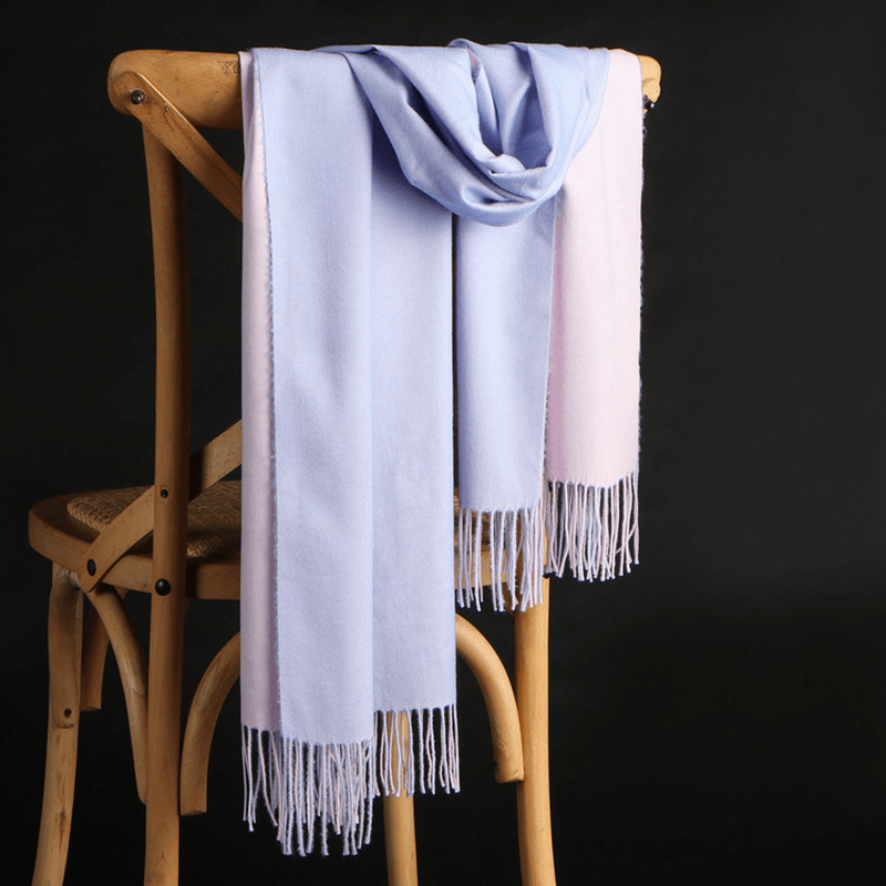 women's double-sided tassel scarf, view 8 - MRSLM