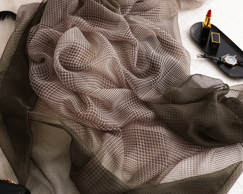 womens houndstooth shawl scarf, view 6 - MRSLM