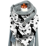 thick plush triangle shawl, view 8 - MRSLM