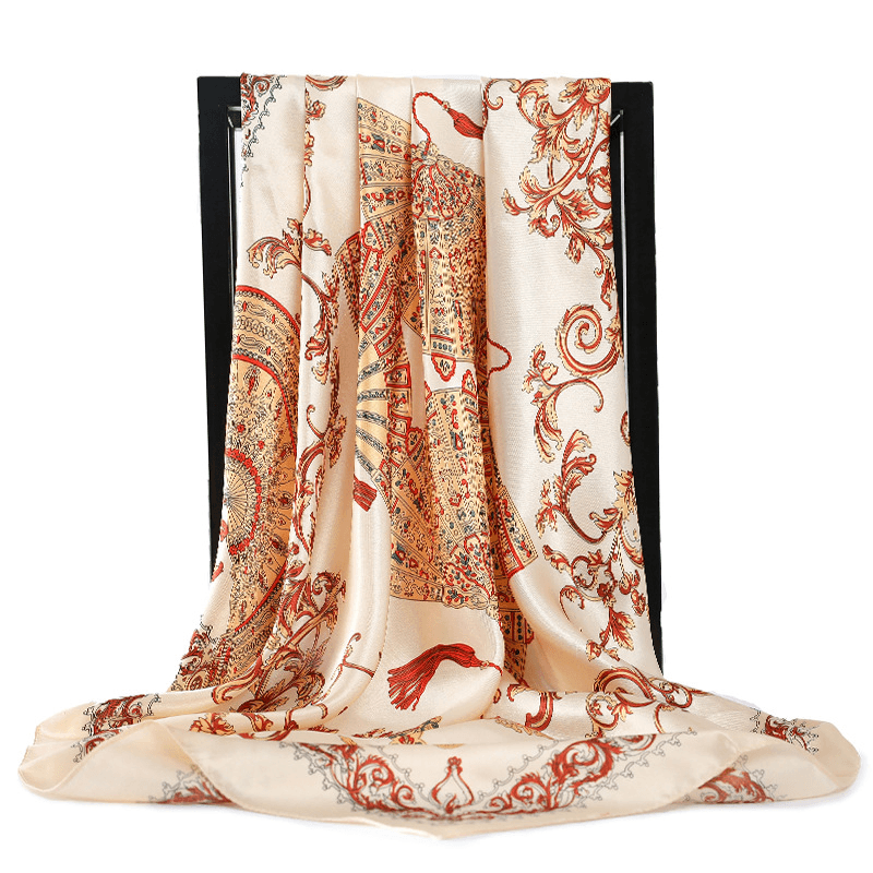 retro silk satin square scarf, view 12 - MRSLM