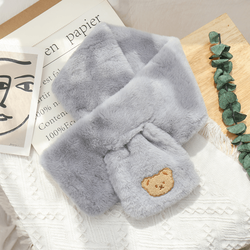 plush bear scarf, view 4 - MRSLM