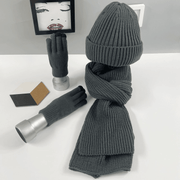 knitted scarf, hat and gloves three-piece set, view 4 - MRSLM