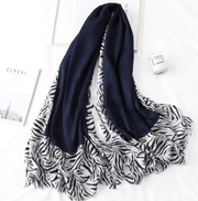 Cotton leopard print long scarf, view 8 - MRSLM