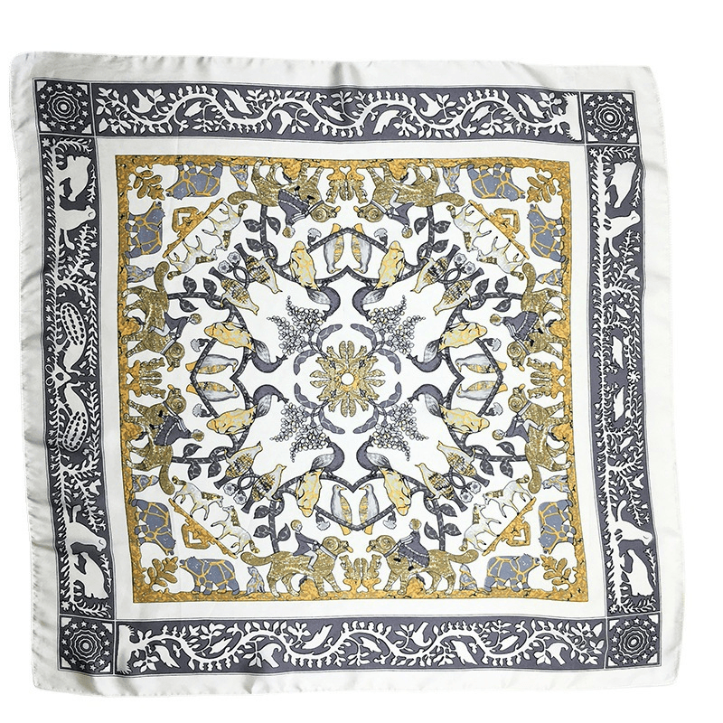 women's small square floral scarf, view 12 - MRSLM