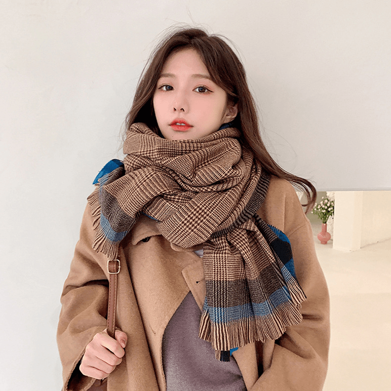 thick imitation cashmere scarf shawl, view 5 - MRSLM