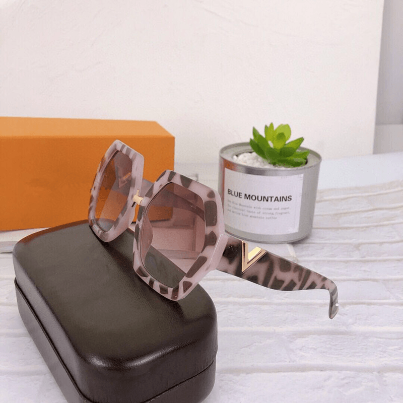 Polygonal big frame metal sunglasses, view 7 - MRSLM
