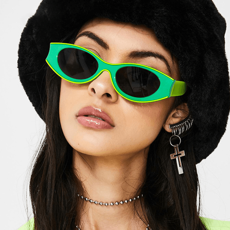 cat eye retro oval sunglasses - MRSLM
