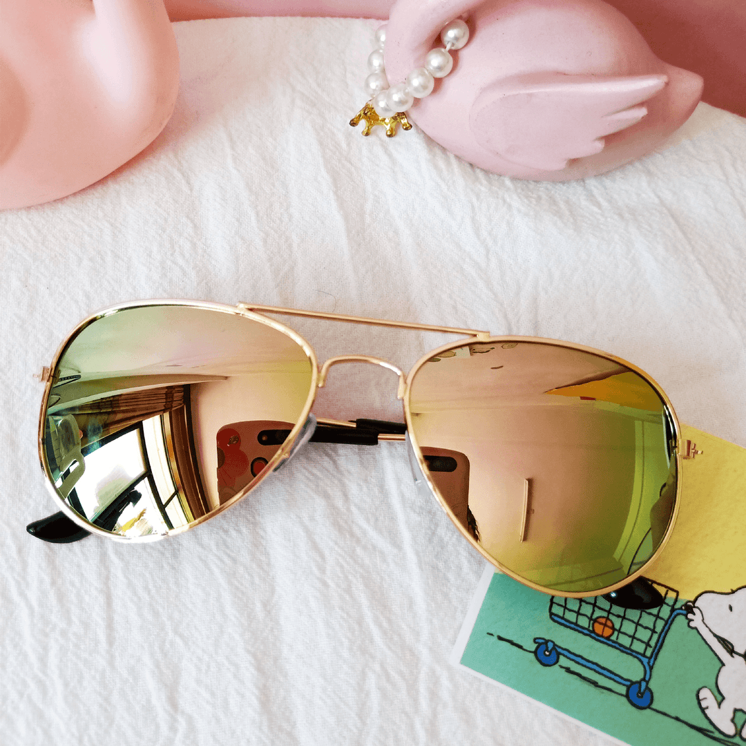 Children'S Colorful Reflective Aviator Sunglasses - MRSLM