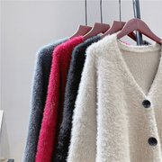 women's knitted poncho sweater coat, view 5 - MRSLM