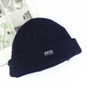 acrylic knit hat with patch, view 8 - MRSLM