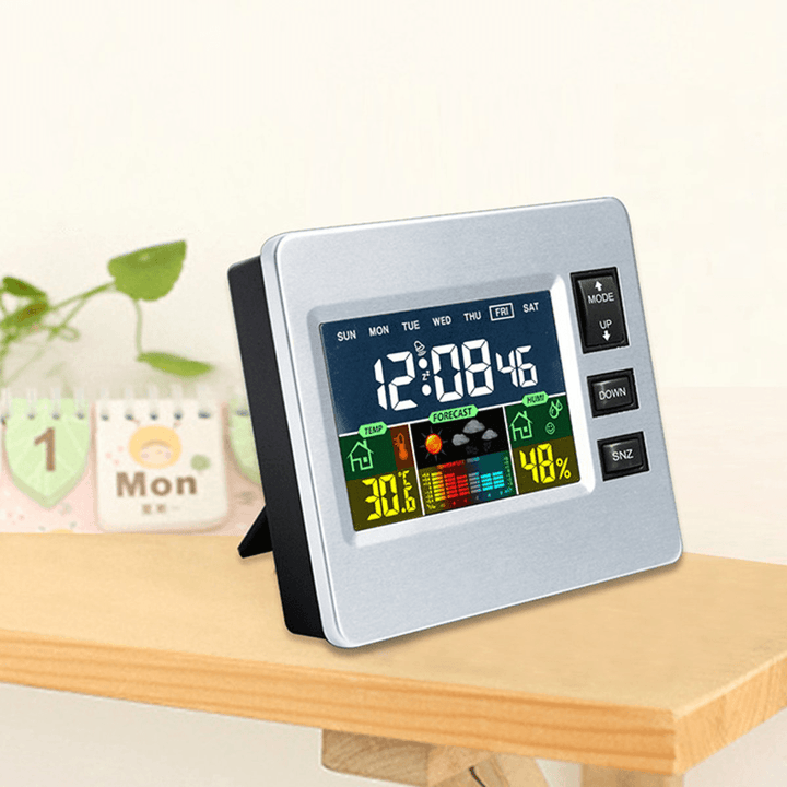 DC-07 Digital Temperature Hygrometer Alarm Clock Calendar Snooze with Backlit Function - MRSLM