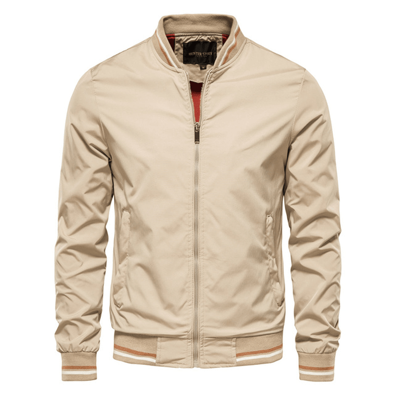 Color Striped Baseball Collar Men and Women Couple Coat Jacket