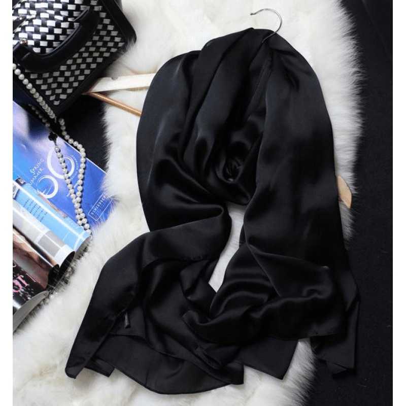pure color satin scarf for travel and beach, view 5 - MRSLM