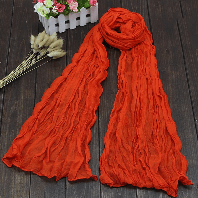 Plain candy color fold scarf, view 18 - MRSLM