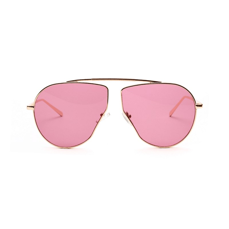 women's polygonal metal frame sunglasses, view 2 - MRSLM