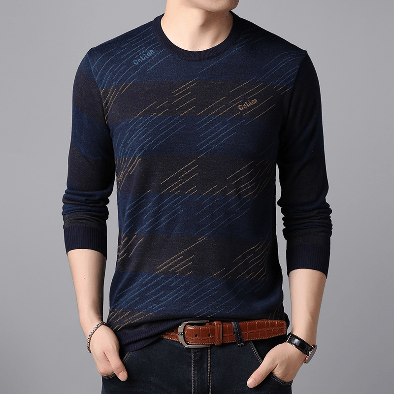 Autumn Men's Knitted Sweater round Neck