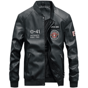 men's pu leather baseball jacket, view 2 - MRSLM