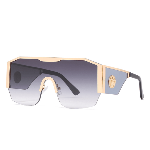 Metal half frame one piece sunglasses - MRSLM