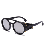 Round frame retro aviator sunglasses, view 2 - MRSLM