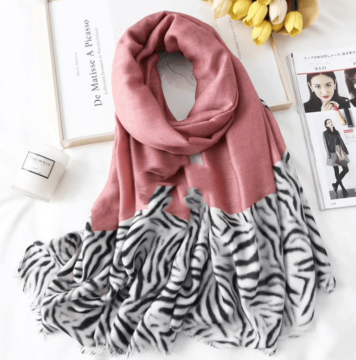 Men'S and Women'S Cotton Scarf Casual Leopard Print Long Gauze Scarf - MRSLM