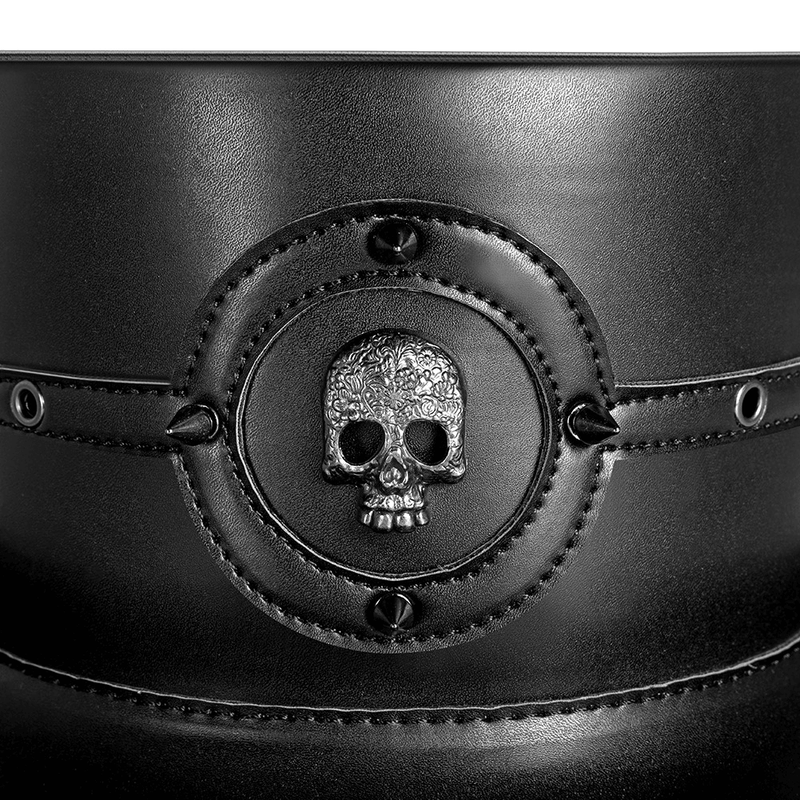 faux leather top hat, view 4 - MRSLM
