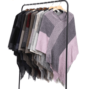 Knitted tassel shawl cape, view 2 - MRSLM