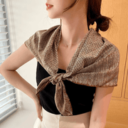 retro geometric large square scarf, view 4 - MRSLM