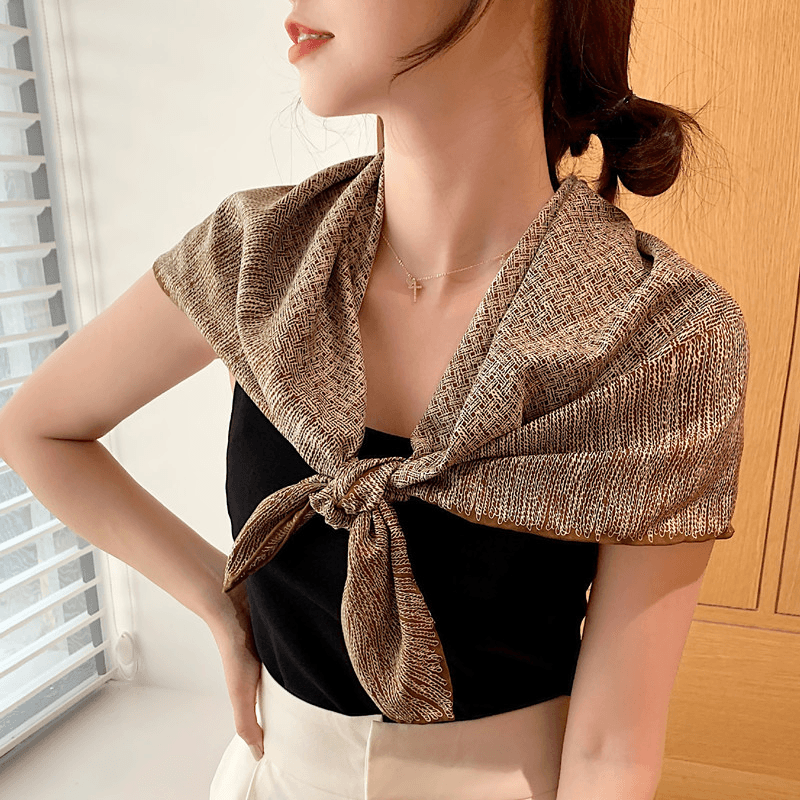 retro geometric large square scarf, view 4 - MRSLM