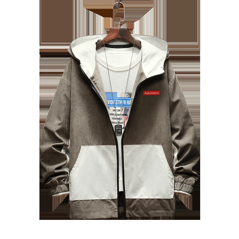 men's color-matching baseball jacket, view 4 - MRSLM