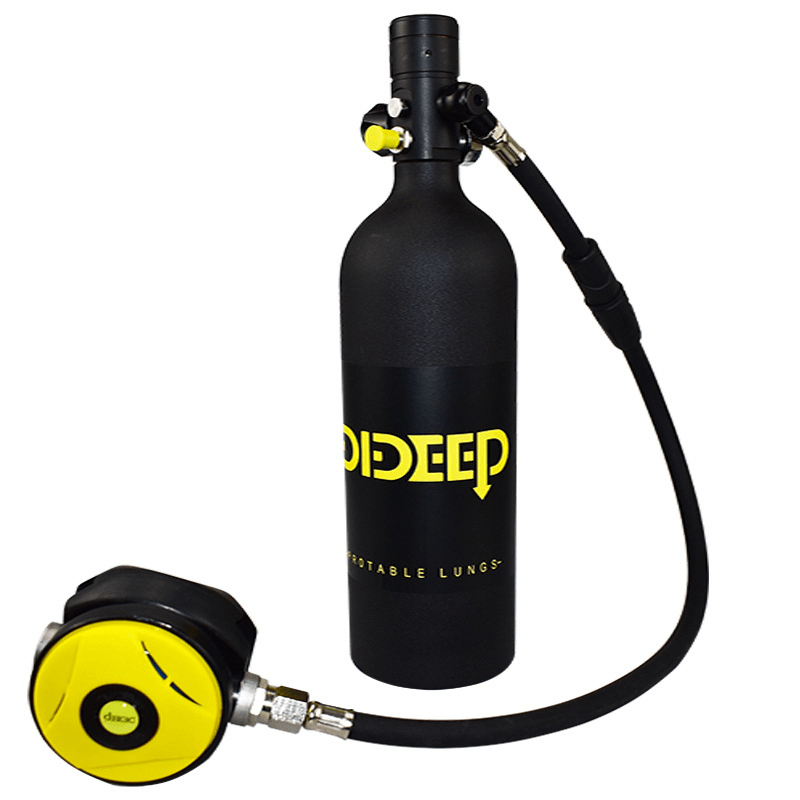 DIDEEP 1L Diving Oxygen Cylinder Tank Scuba Respirator Underwater Respirator Snorkeling Breathing Diving Equipment - MRSLM