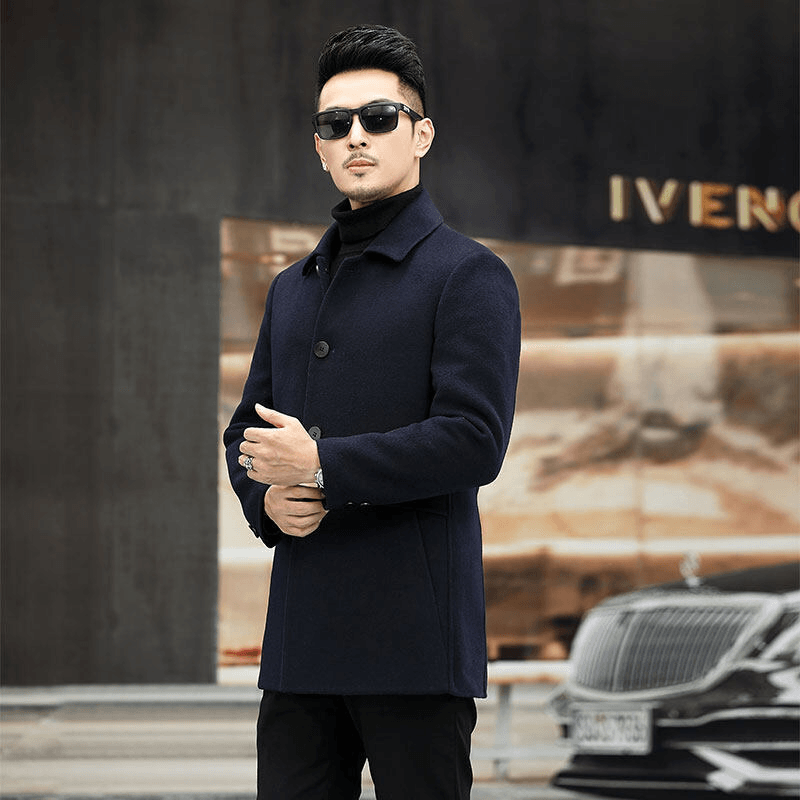men's warm lapel coat, view 4 - MRSLM