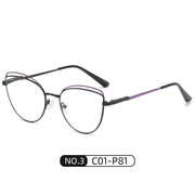 Women's two-tone metal cat eye glasses, view 4 - MRSLM