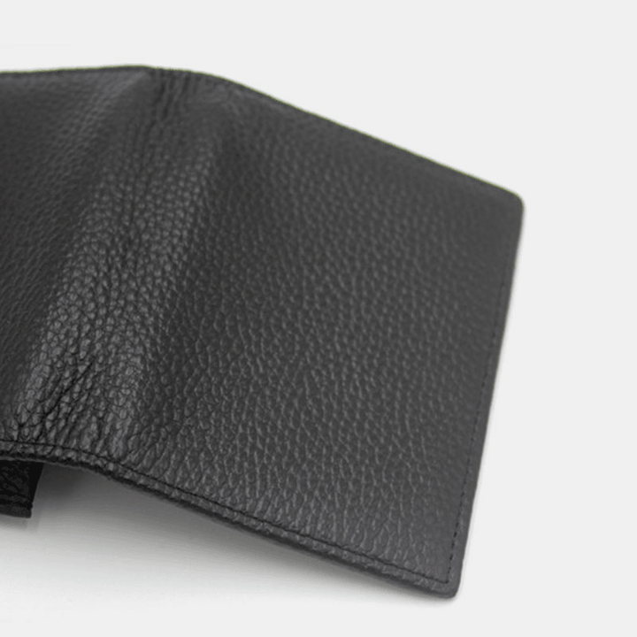 Men Genuine Leather Large Capacity Bifold Retro Business Multi-Card Slot Card Holder Business Card Holder Credit Card Holder Wallet - MRSLM