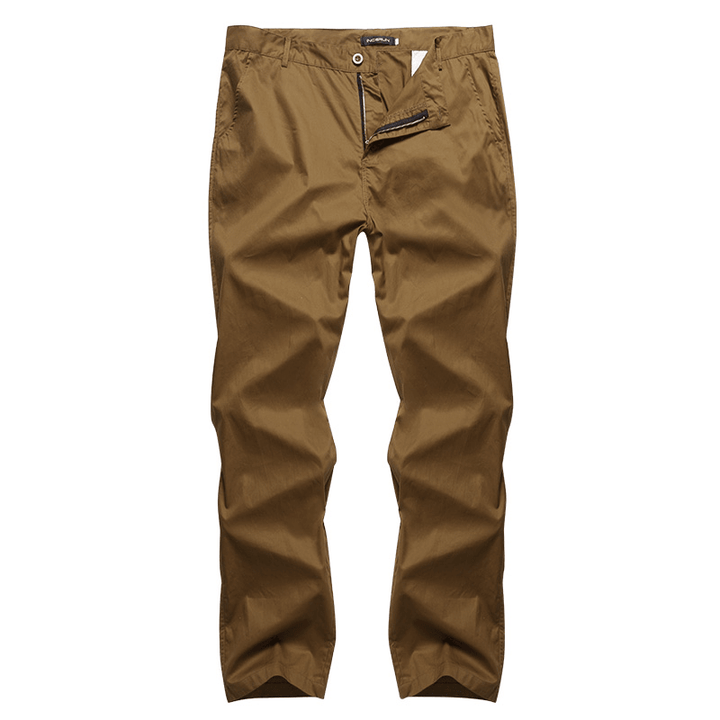 Mens Regular Fit Trousers Cargo Chino Business Casual Long Pants Slack plus Size - MRSLM