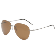 Polarized round memory metal sunglasses, view 7 - MRSLM
