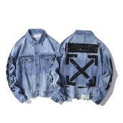 men's casual graffiti denim jacket, view 4 - MRSLM