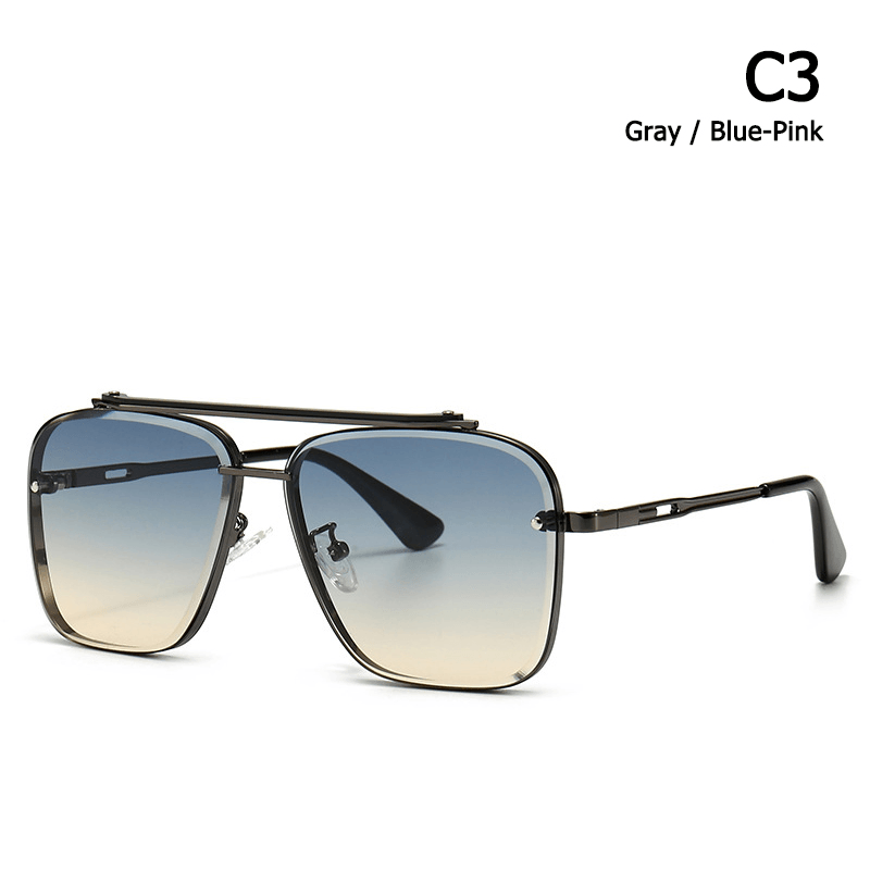 retro square frame sunglasses, view 2 - MRSLM