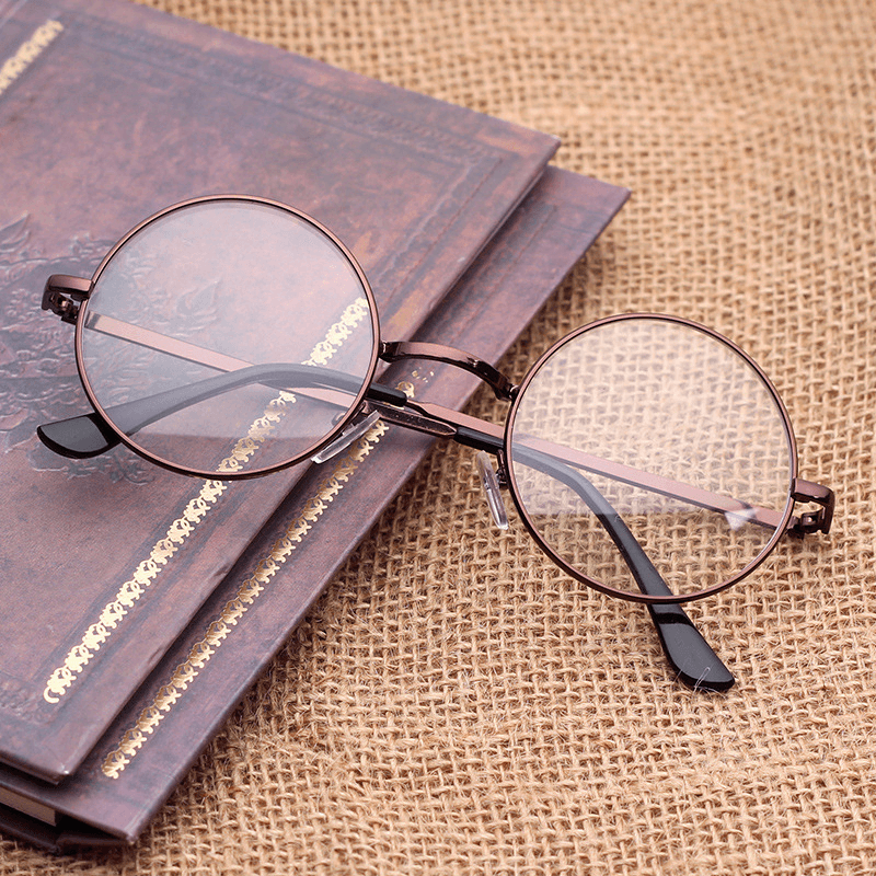 unisex round metal decorative glasses, view 3 - MRSLM