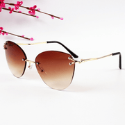 cat eye frameless sunglasses, view 3 - MRSLM